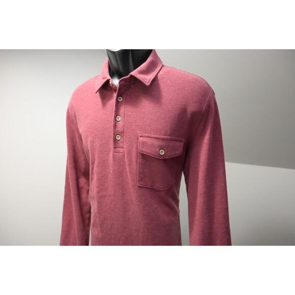 Untuckit Golf Polo Performance Long Sleeve Dark Red Shirt Mens Size Large - Picture 3 of 10